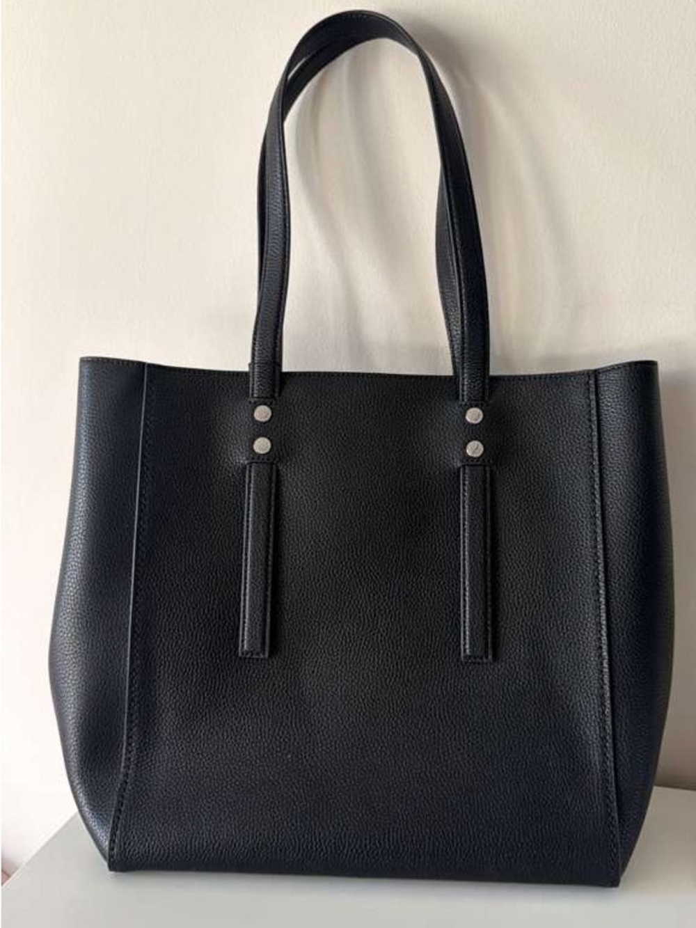 Marc Jacobs Black Pebbled Leather Tote Bag Zip Top Large Shoulder Authentic NWT - Picture 5 of 6